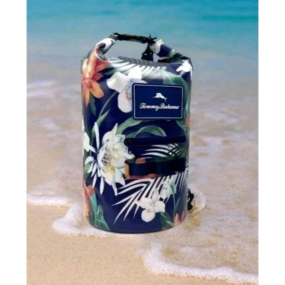 Tommy Bahama 20L Waterproof Dry Bag Dark Floral Beach Kayak Marine Backpack NWT